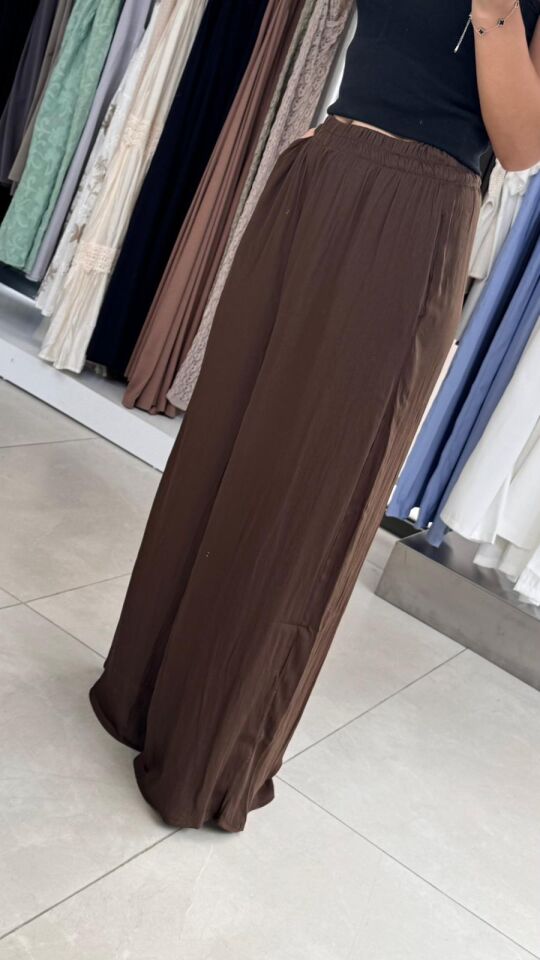 PANTOLON SATEN BELİ LASTİKLİ PALAZZO