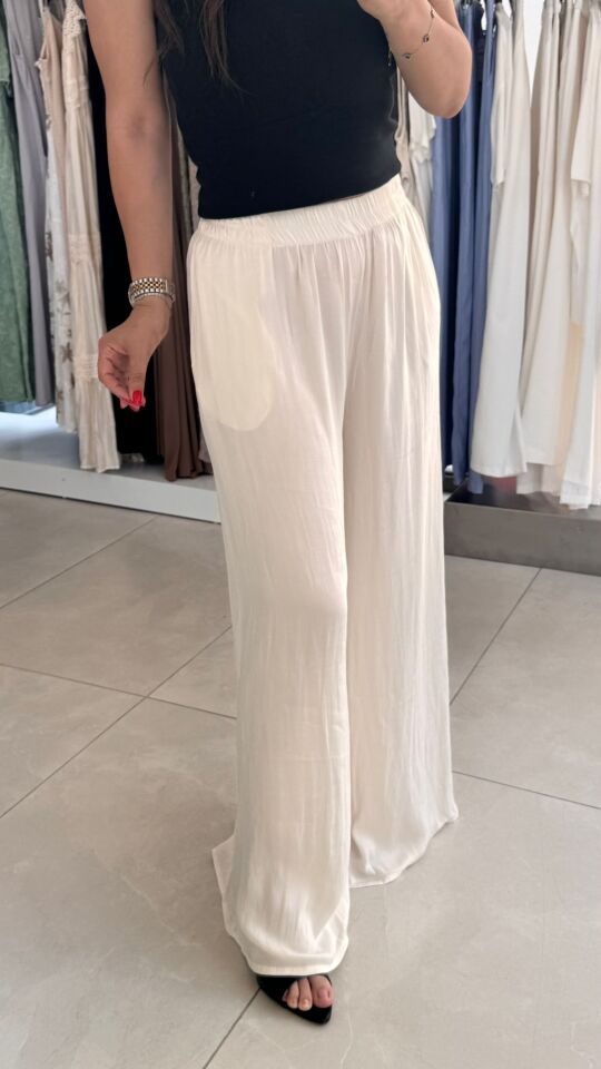PANTOLON SATEN BELİ LASTİKLİ PALAZZO