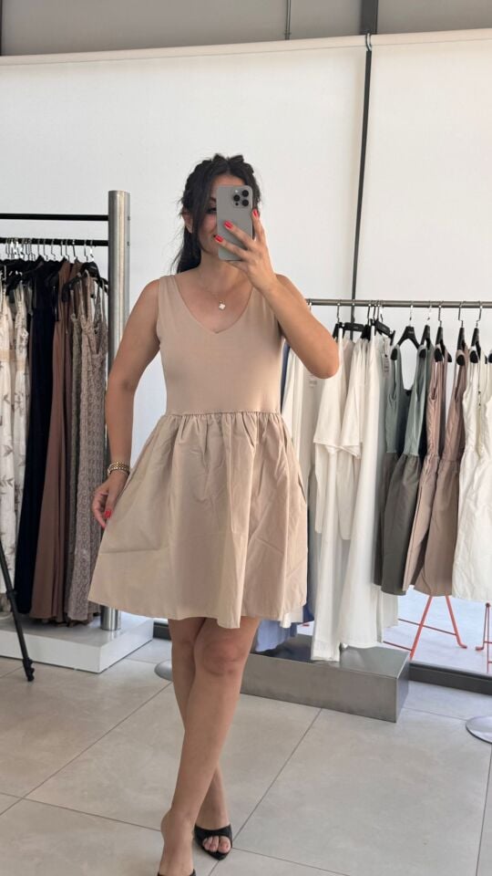 POPLİN KUMAŞ BABYDOLL ELBİSE
