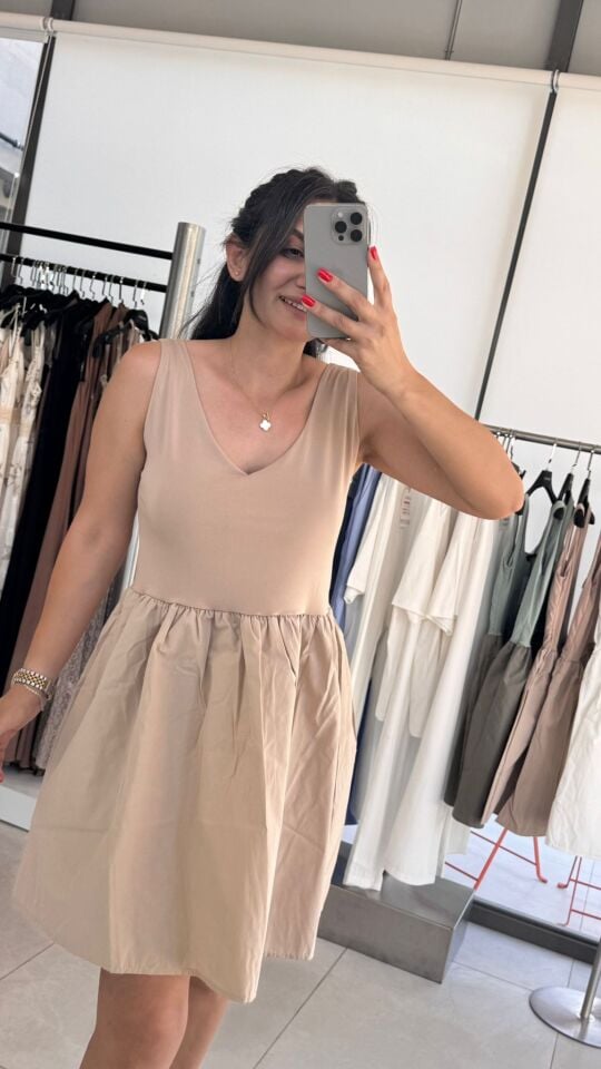 POPLİN KUMAŞ BABYDOLL ELBİSE