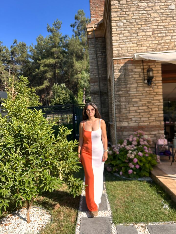 İNCE ASKILI TRİKO ELBİSE