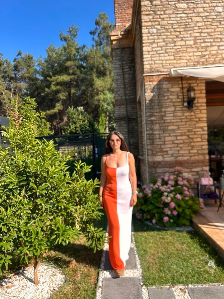 İNCE ASKILI TRİKO ELBİSE