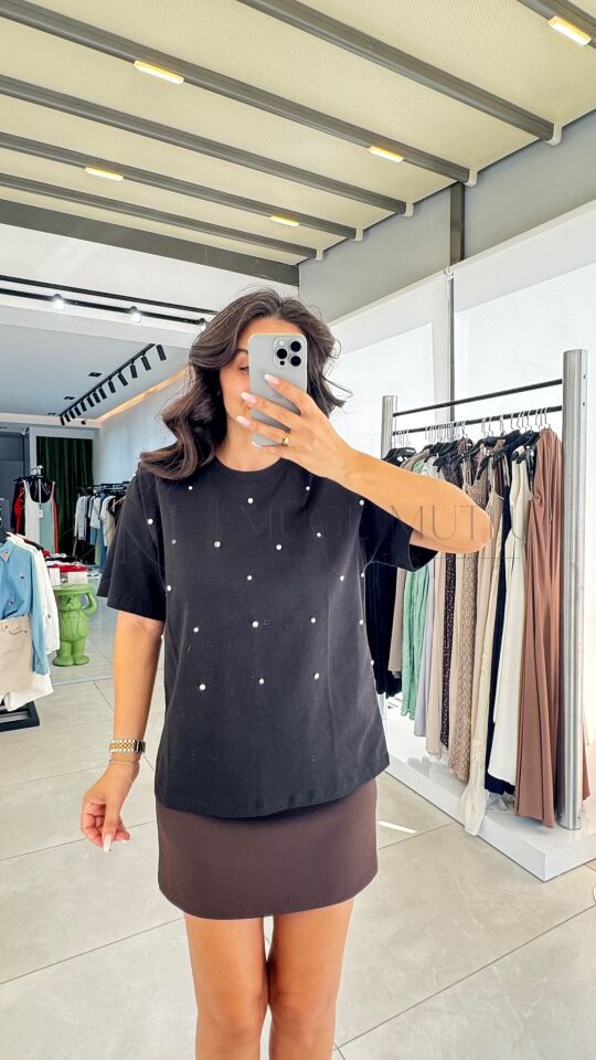 T-SHIRT TAŞLI SİYAH - S