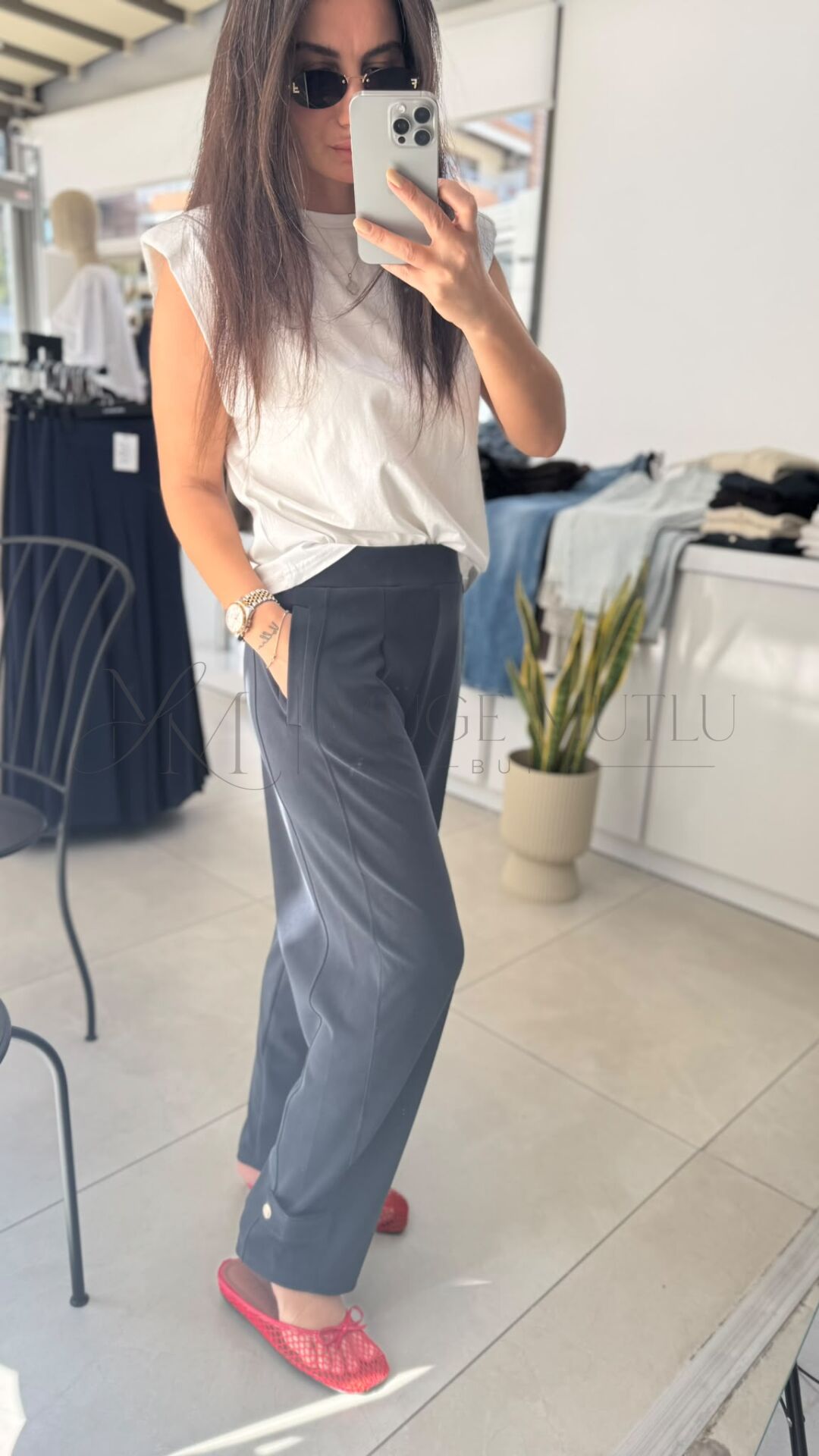 Modal Kumaş Cepli Pantolon Lacivert