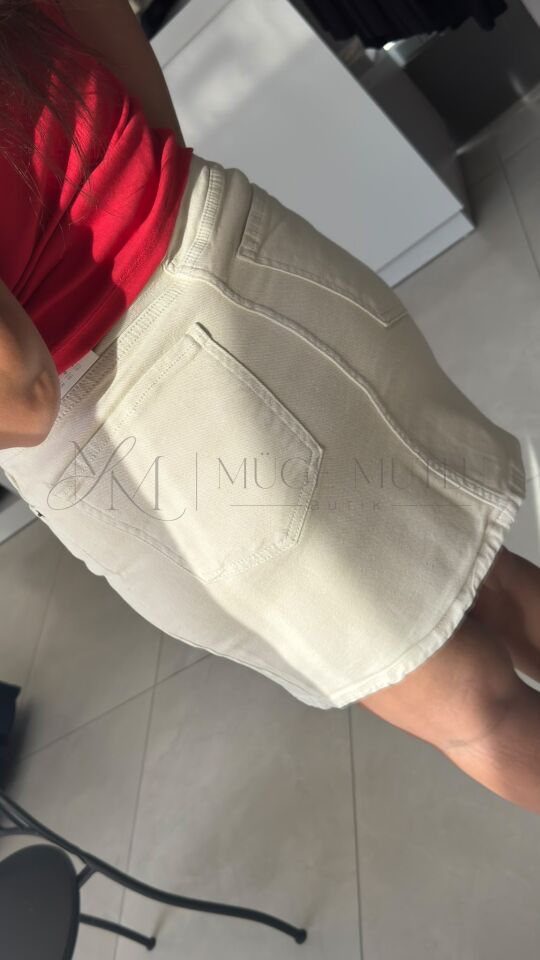 ZARA0528 MİNİ BOY ETEK BEJ - 34