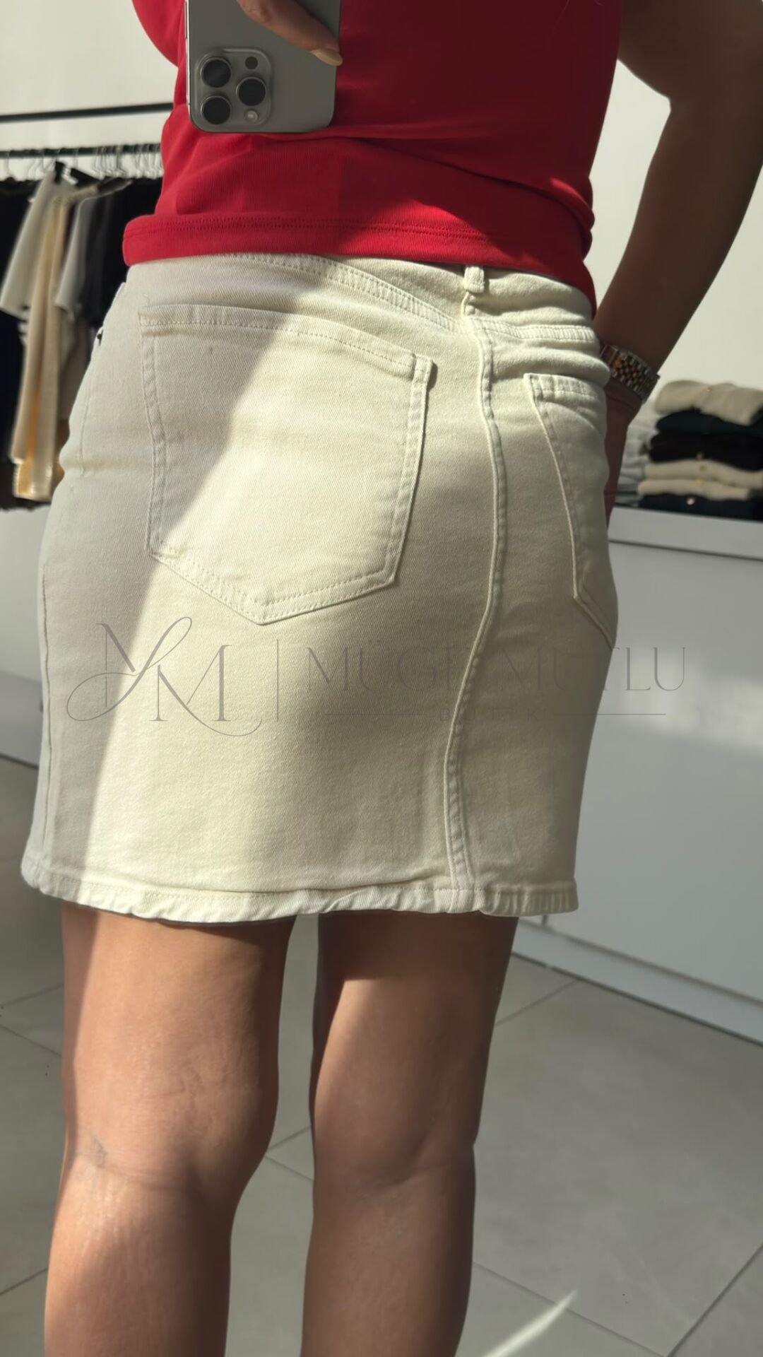 ZARA0528 MİNİ BOY ETEK BEJ - 36