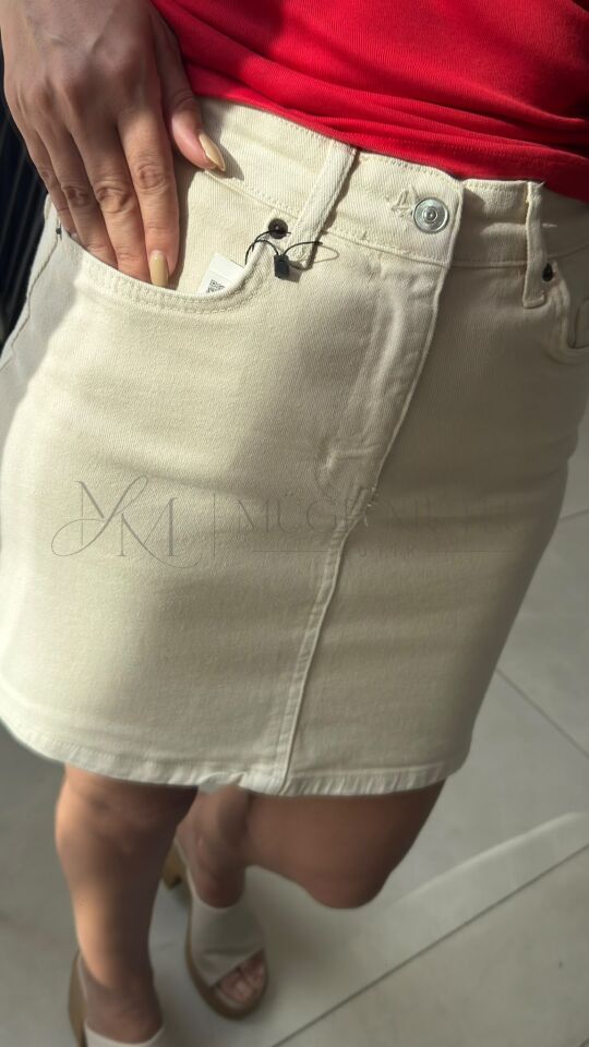 ZARA0528 MİNİ BOY ETEK BEJ - 36
