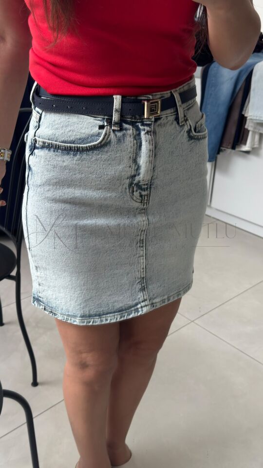 ZARA0528 MİNİ BOY ETEK MAVİ - 36